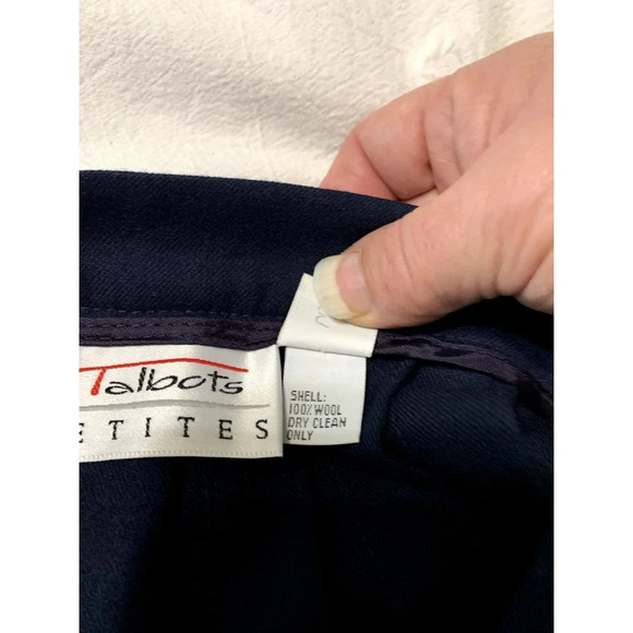 Talbots Wrap Skirt Size 6 100% Wool Navy Pleated Fringe Preppy Academia - Picture 8 of 9